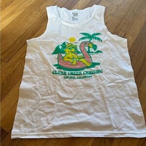 Yo Colorado White Tank Top - Clear Creek / Golden CO - Medium